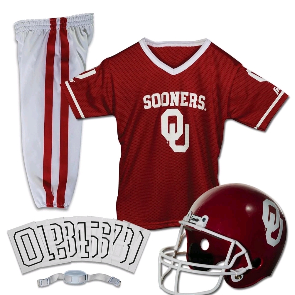 Kids Sooners Football Costume Set - Red and White Medium